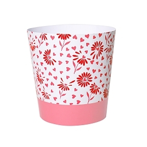 Cache-pot Eurêka étanche Valentine rose ø14 ht 12.5cm (x25)