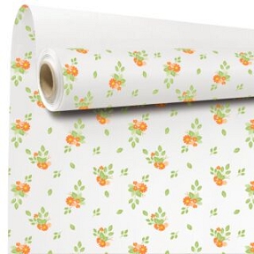 Bobine kraft blanc imprimé corina orange 0.79 x 40m