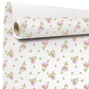 Bobine kraft blanc imprime corina rose 0.79 x 40m