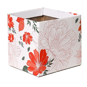 Boite carton jane rouge 10.5 x 10.5 ht 10cm (x10)