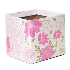 Boite carton jane rose 10.5 x 10.5 ht 10cm (x10)