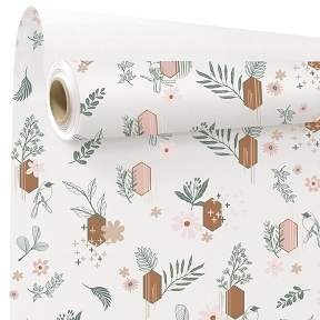 Bobine kraft blanc imprime Danaé terracotta 0.80 x 40m