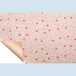 Bobine kraft blanc imprimé love 0.80 x 40m