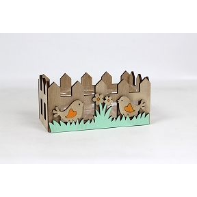 Coupe bois barrière + oiseaux 19.5 x 10 ht 9cm