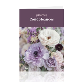 Cartes jeso "Sincères Condoléances" (x10)