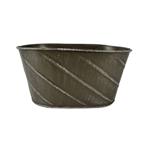 Jardiniére métal marron 18 x 11 ht 9cm