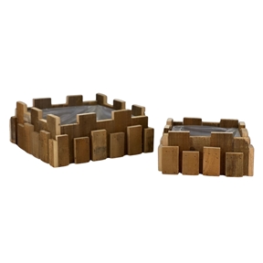 Coupe bois carré naturel set de 2