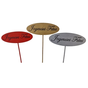 Pique bois couleurs "joyeuses fetes" x12 ass