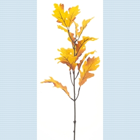 Branche feuille de chêne jaune 64cm