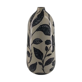 Vase métal feuille noir ø23 ht 45cm