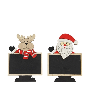 1 Personnage bois Noël + ardoise 11 x 15.6 cm