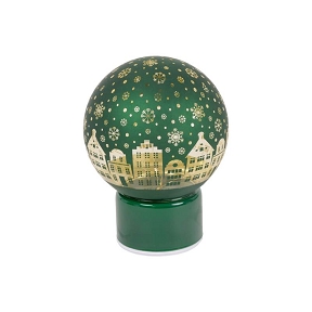 Boule lumineuse déco noel verte ø15 ht 19cm