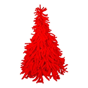Sapin chenille pvc rouge ht 150cm