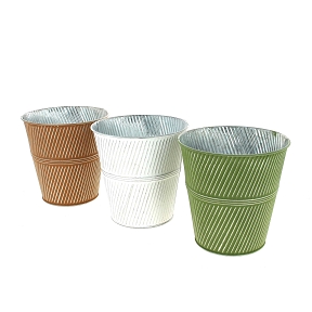 1 x Cache-pot métal couleur ø15 ht 15cm