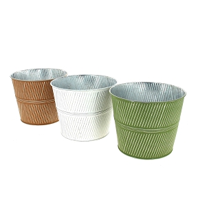 1 x Cache-pot métal couleur ø17 ht 14cm