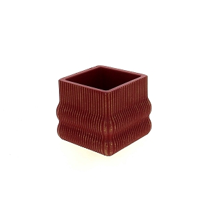 Cache-pot céramique rouge 9.5 x 9.5 ht 8.5cm