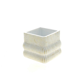 Cache-pot céramique blanc 9.5 x 9.5 ht 8.5cm
