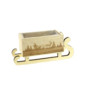 Traineau bois naturel 13.5 x 8 ht 8.5cm