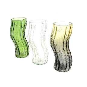 1 x Vase verre vague couleur ø9 ht 24cm