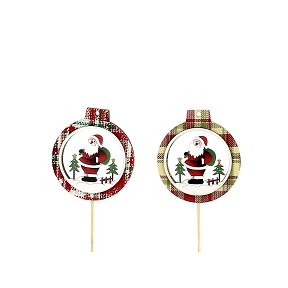 Pique boule de Noël bois ht 27cm (x12)