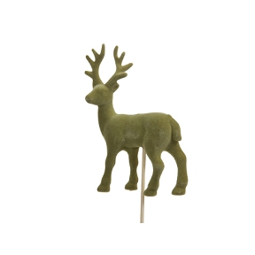 Pique cerf vert ht 13cm (x4)
