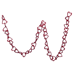 Guirlande 48 coeurs rouge ht 216cm