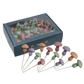 Champignons sur pique pastel x90 ass