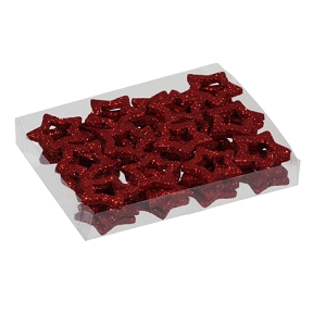 Etoile rouge pailletée 3.5cm (x48)