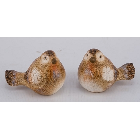 1  x Oiseau céramique brun 11.5 x 8 x 8cm