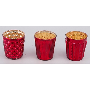 1 x Photophore  verre rouge ø7 ht 8cm