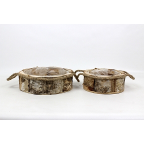 Coupe bois ronde naturel set de 2