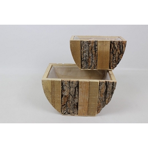 Coupe bois naturel "milan" set de 2