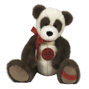 Ours blanc-brun avec noeud rouge ht 35cm