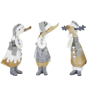 1 x Canard bois naturel-gris ht 20cm