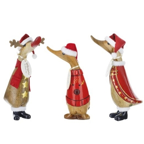 1 x Canard bois naturel-rouge ht 20cm