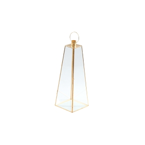 Lanterne métal pyramide 15.5 x 15.5 ht 43cm
