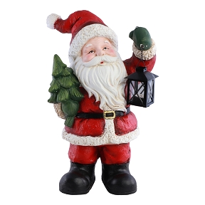 Père-Noël résine + lanterne métal 20 x 27 x 47cm