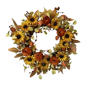 Couronne tournesol + citrouille ø 50cm