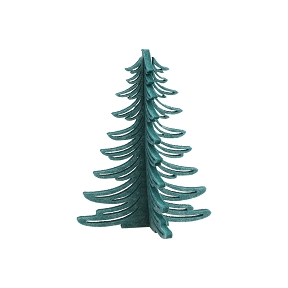 Sapin feutrine 3d ajouré vert 18 x 18 ht 23cm