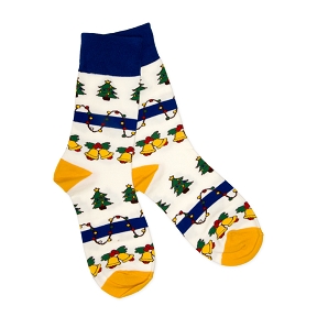 Chaussette blanche motif noel (1 paire)