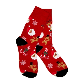 Chaussette rouge motif Noël (1 paire)