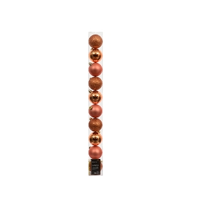 Boules Noël plastique orange feu assorties ø60 mm x 10