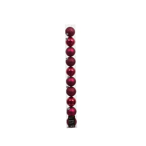 Boules Noël plastique rose foncé assorties ø60 mm x 10