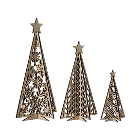 Sapin bois naturel set de 3