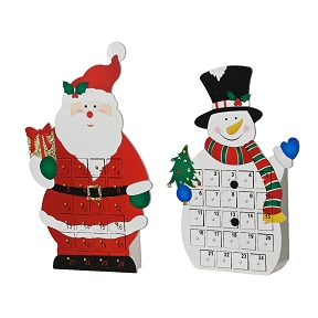 1 x Calendrier avent personnage Noël 28 x 6 ht 39.5cm