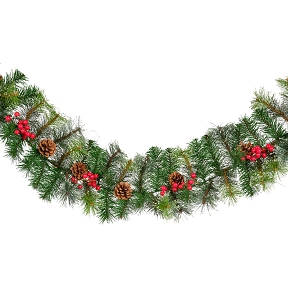 Guirlande sapin + pomme de pin artificiel enneige 270cm