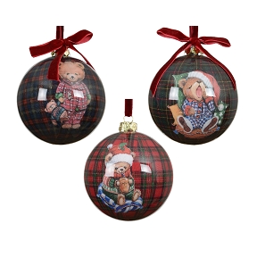 1 x Boule mousse motif Noël à suspendre ø 8cm