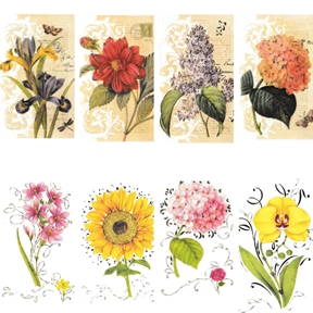 1 x Carte fleur sans texte + enveloppe