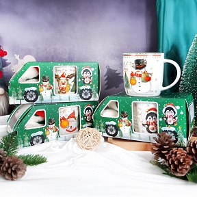 Mug Noël + porte clef assortis boite bus Santa