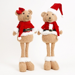 1 x Oursons tissus debout christmas ht 49 cm